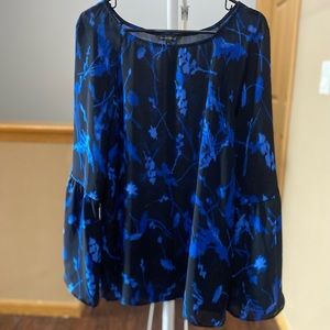 Black and blue Banana Republic dress shirt with bell sleeves